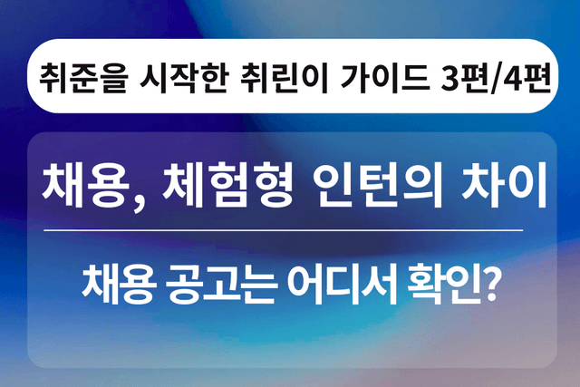 취린이 강의 3편+4편 - 채용형,체험형 인턴의 차이는? 채용공고 어디서 봐야 할까요
